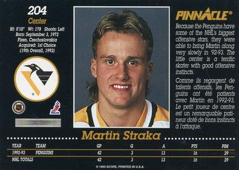 1993-94 Pinnacle Canadian #204 Martin Straka Back