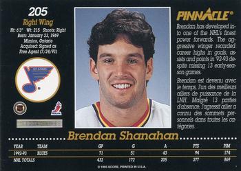 1993-94 Pinnacle Canadian #205 Brendan Shanahan Back