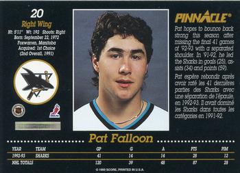 1993-94 Pinnacle Canadian #20 Pat Falloon Back
