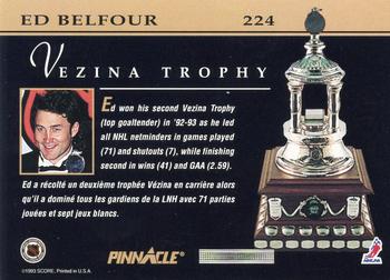 1993-94 Pinnacle Canadian #224 Ed Belfour Back
