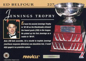 1993-94 Pinnacle Canadian #227 Ed Belfour Back