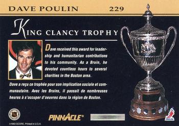 1993-94 Pinnacle Canadian #229 Dave Poulin Back