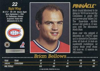 1993-94 Pinnacle Canadian #22 Brian Bellows Back