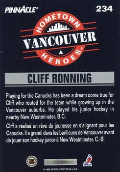 1993-94 Pinnacle Canadian #234 Cliff Ronning Back