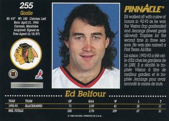1993-94 Pinnacle Canadian #255 Ed Belfour Back