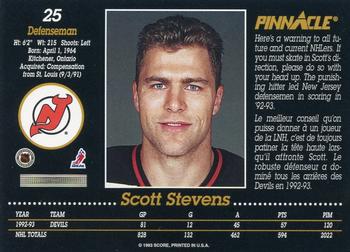1993-94 Pinnacle Canadian #25 Scott Stevens Back