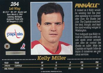 1993-94 Pinnacle Canadian #284 Kelly Miller Back