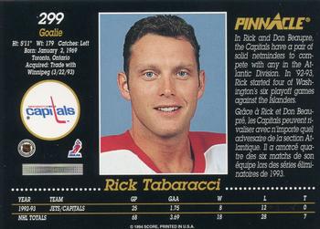 1993-94 Pinnacle Canadian #299 Rick Tabaracci Back