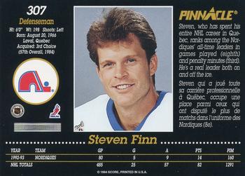 1993-94 Pinnacle Canadian #307 Steven Finn Back
