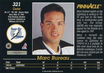 1993-94 Pinnacle Canadian #321 Marc Bureau Back