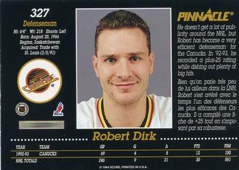 1993-94 Pinnacle Canadian #327 Robert Dirk Back