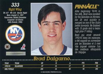 1993-94 Pinnacle Canadian #333 Brad Dalgarno Back