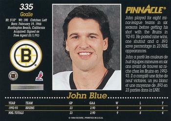 1993-94 Pinnacle Canadian #335 John Blue Back