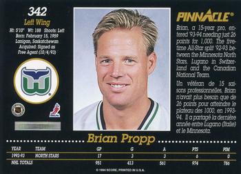 1993-94 Pinnacle Canadian #342 Brian Propp Back