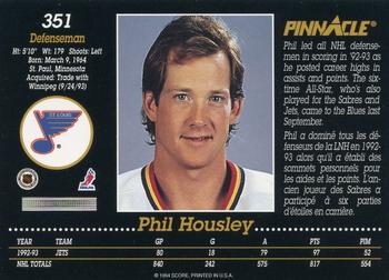 1993-94 Pinnacle Canadian #351 Phil Housley Back