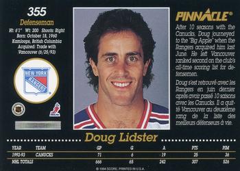1993-94 Pinnacle Canadian #355 Doug Lidster Back