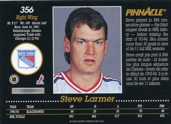 1993-94 Pinnacle Canadian #356 Steve Larmer Back