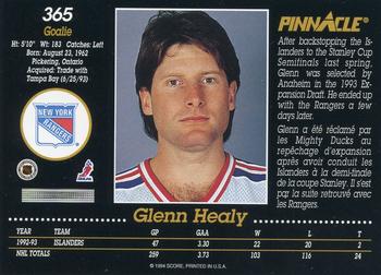 1993-94 Pinnacle Canadian #365 Glenn Healy Back