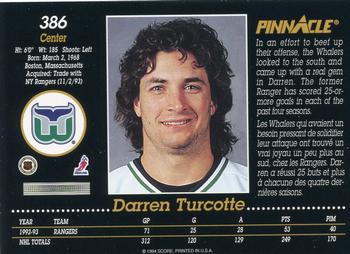 1993-94 Pinnacle Canadian #386 Darren Turcotte Back