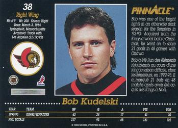 1993-94 Pinnacle Canadian #38 Bob Kudelski Back