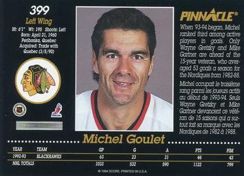 1993-94 Pinnacle Canadian #399 Michel Goulet Back