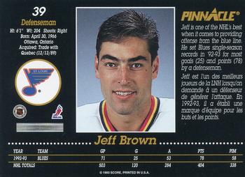 1993-94 Pinnacle Canadian #39 Jeff Brown Back