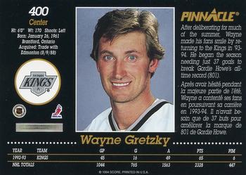 1993-94 Pinnacle Canadian #400 Wayne Gretzky Back