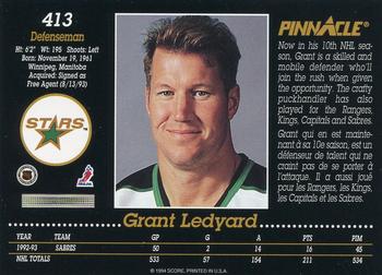 1993-94 Pinnacle Canadian #413 Grant Ledyard Back