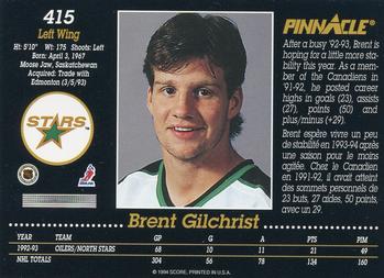 1993-94 Pinnacle Canadian #415 Brent Gilchrist Back