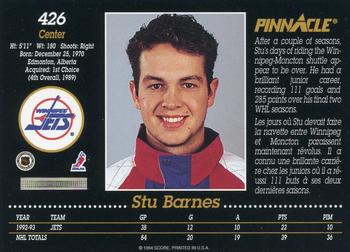 1993-94 Pinnacle Canadian #426 Stu Barnes Back