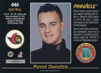 1993-94 Pinnacle Canadian #446 Pavol Demitra Back