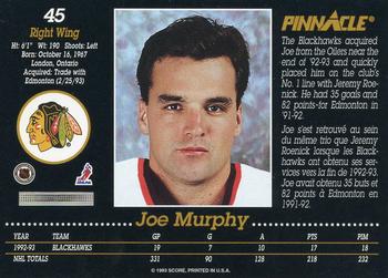 1993-94 Pinnacle Canadian #45 Joe Murphy Back