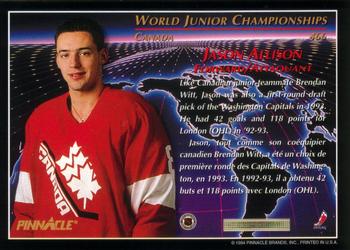 1993-94 Pinnacle Canadian #466 Jason Allison Back