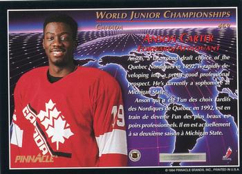 1993-94 Pinnacle Canadian #469 Anson Carter Back