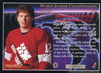 1993-94 Pinnacle Canadian #470 Brandon Convery Back