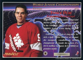 1993-94 Pinnacle Canadian #471 Yanick Dube Back