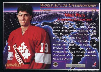 1993-94 Pinnacle Canadian #478 Mike Peca Back