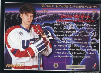 1993-94 Pinnacle Canadian #483 Jason McBain Back