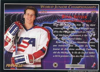 1993-94 Pinnacle Canadian #499 Ryan Sittler Back
