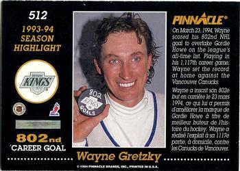 1993-94 Pinnacle Canadian #512 Wayne Gretzky Back