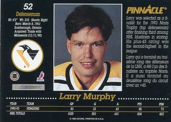 1993-94 Pinnacle Canadian #52 Larry Murphy Back