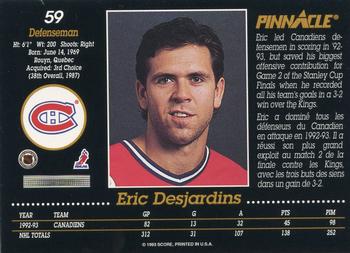 1993-94 Pinnacle Canadian #59 Eric Desjardins Back