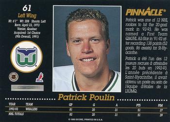 1993-94 Pinnacle Canadian #61 Patrick Poulin Back