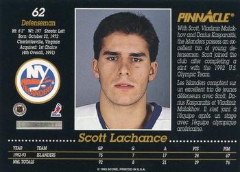 1993-94 Pinnacle Canadian #62 Scott Lachance Back