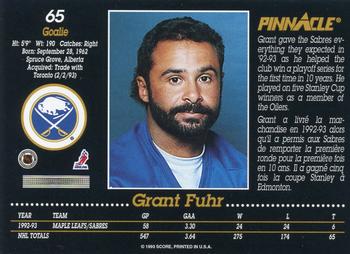 1993-94 Pinnacle Canadian #65 Grant Fuhr Back