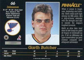 1993-94 Pinnacle Canadian #66 Garth Butcher Back