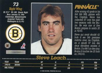1993-94 Pinnacle Canadian #73 Steve Leach Back