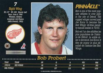 1993-94 Pinnacle Canadian #7 Bob Probert Back