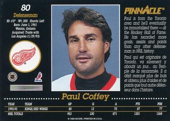 1993-94 Pinnacle Canadian #80 Paul Coffey Back