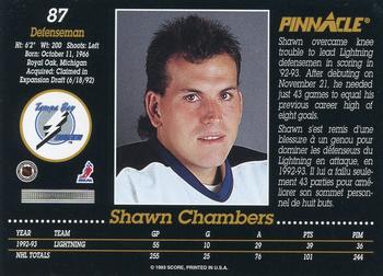 1993-94 Pinnacle Canadian #87 Shawn Chambers Back